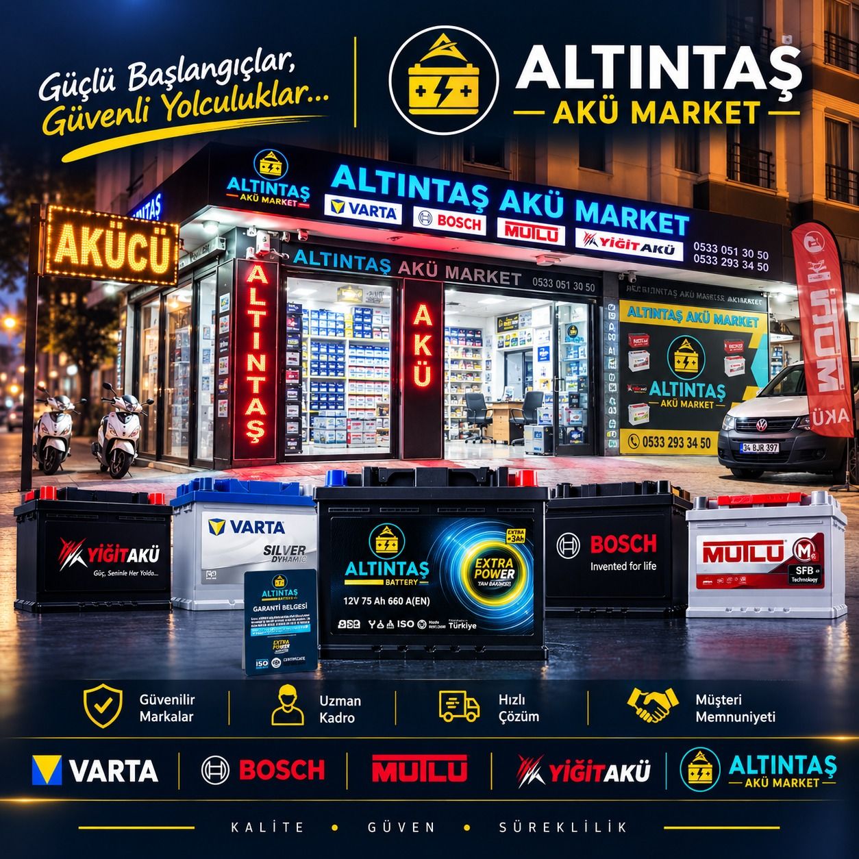 Altıntaş Akü Market - Beylikdüzü Akücü - Akü Değişim Se